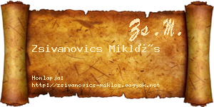Zsivanovics Miklós névjegykártya